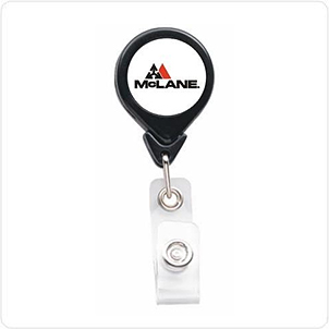 Silver Chrome Plastic Badge Reel with Belt Clip (p/n 2120-3030)